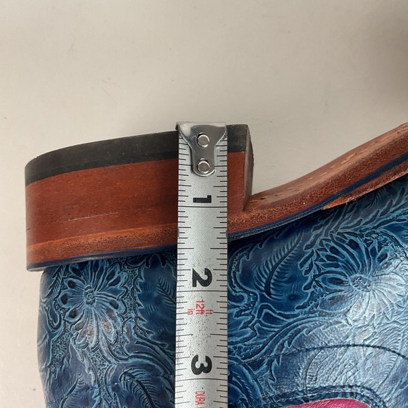 Olathe Tooled Cowgirl Roper Boots 7 B Barbie Pink Upper - Picture 9 of 14